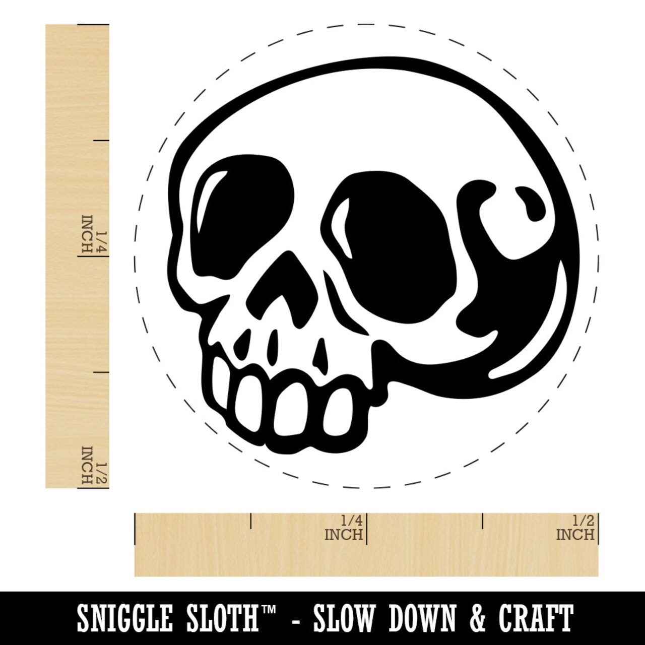 Creepy Skull Halloween Self-Inking Rubber Stamp for Stamping Crafting Planners